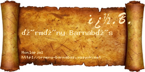 Örmény Barnabás névjegykártya